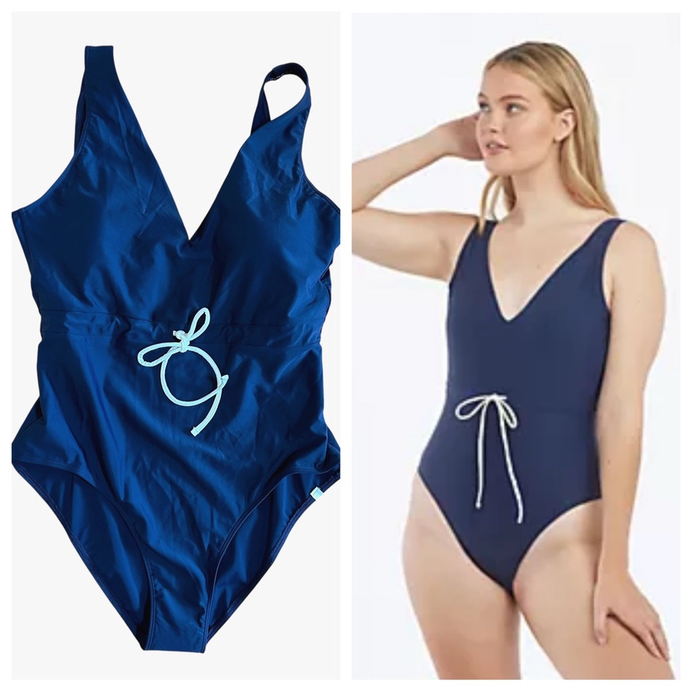 NWT Summersalt The Tie-Waist Backflip in Navy with White Drawstring Size 10 & 14